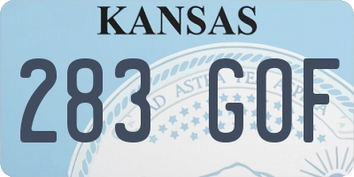 KS license plate 283GOF
