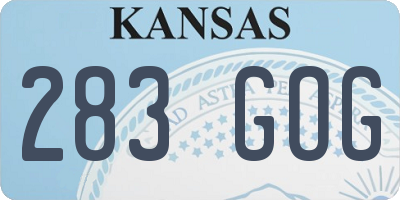 KS license plate 283GOG