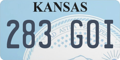 KS license plate 283GOI