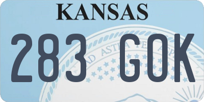 KS license plate 283GOK