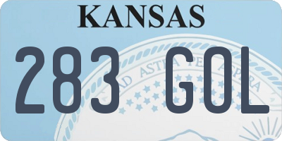 KS license plate 283GOL