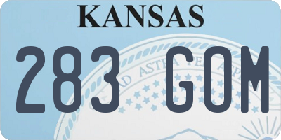 KS license plate 283GOM