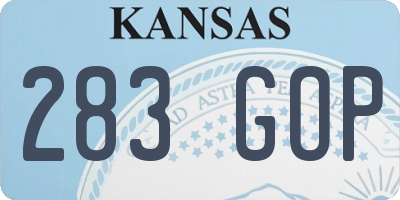 KS license plate 283GOP