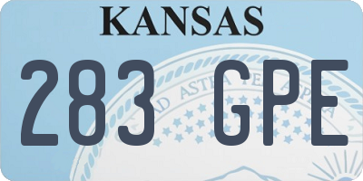 KS license plate 283GPE