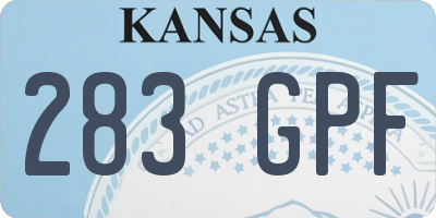 KS license plate 283GPF