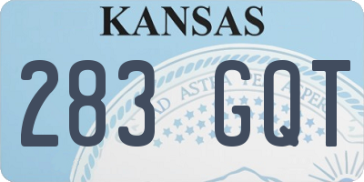 KS license plate 283GQT