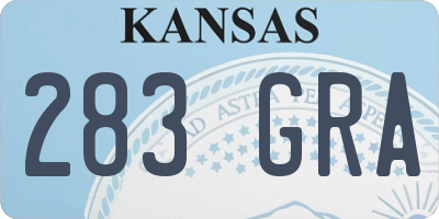 KS license plate 283GRA