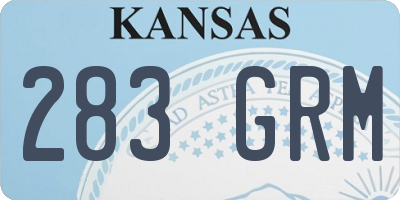 KS license plate 283GRM