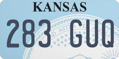 KS license plate 283GUQ