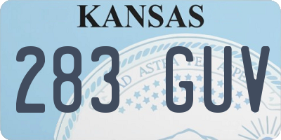KS license plate 283GUV