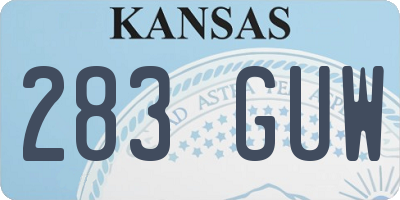 KS license plate 283GUW