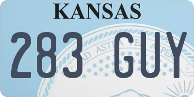 KS license plate 283GUY