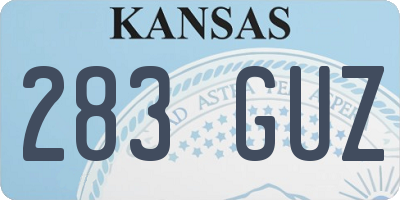 KS license plate 283GUZ