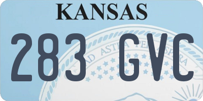 KS license plate 283GVC