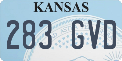 KS license plate 283GVD