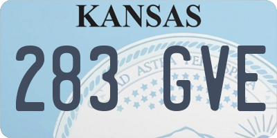 KS license plate 283GVE