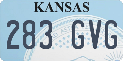 KS license plate 283GVG