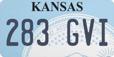 KS license plate 283GVI