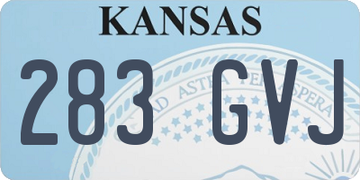 KS license plate 283GVJ