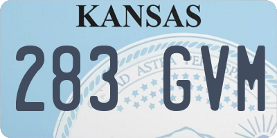 KS license plate 283GVM