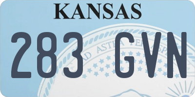 KS license plate 283GVN