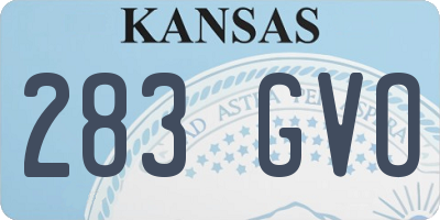 KS license plate 283GVO