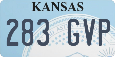 KS license plate 283GVP