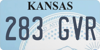 KS license plate 283GVR