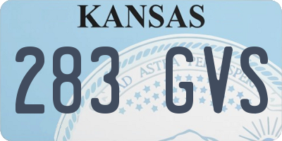 KS license plate 283GVS