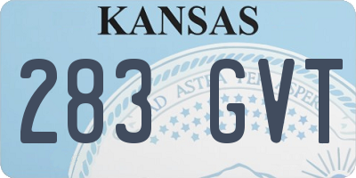 KS license plate 283GVT
