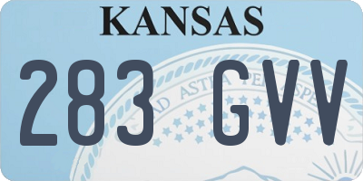 KS license plate 283GVV