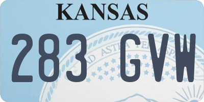 KS license plate 283GVW