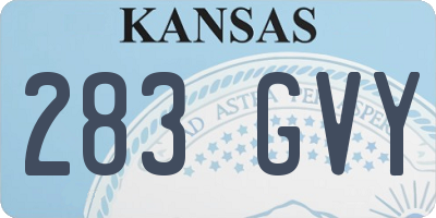 KS license plate 283GVY