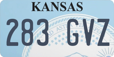 KS license plate 283GVZ