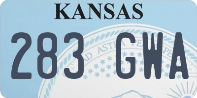KS license plate 283GWA
