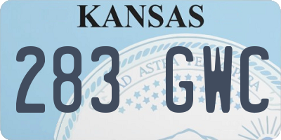KS license plate 283GWC