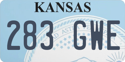 KS license plate 283GWE