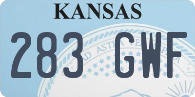 KS license plate 283GWF