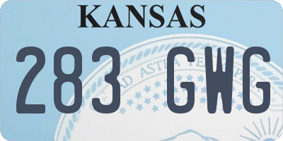 KS license plate 283GWG