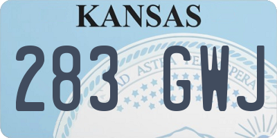 KS license plate 283GWJ