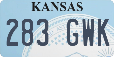 KS license plate 283GWK