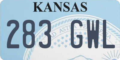KS license plate 283GWL