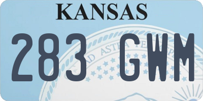 KS license plate 283GWM