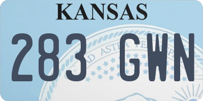 KS license plate 283GWN
