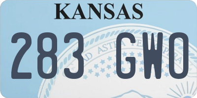 KS license plate 283GWO