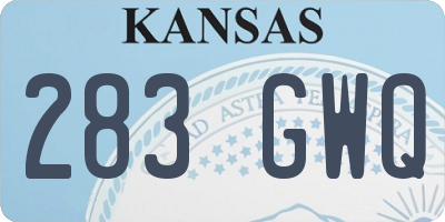 KS license plate 283GWQ