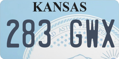 KS license plate 283GWX