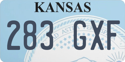 KS license plate 283GXF