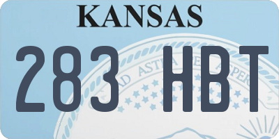 KS license plate 283HBT