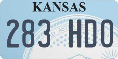 KS license plate 283HDO